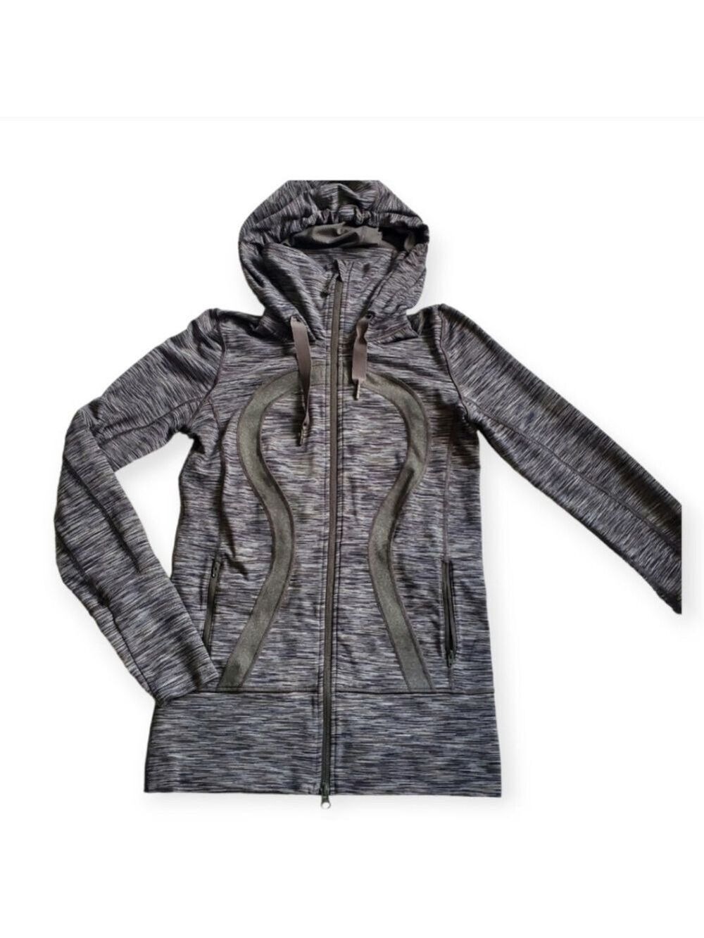 Lululemon Longsleeves Hoodie Sweater Full Zipper Closure Pepper Gray Size 6